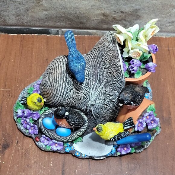 Bradford Exchange Touch Activated Songbirds Sculpture Spring Arrival A O22 Natur - Picture 4 of 11